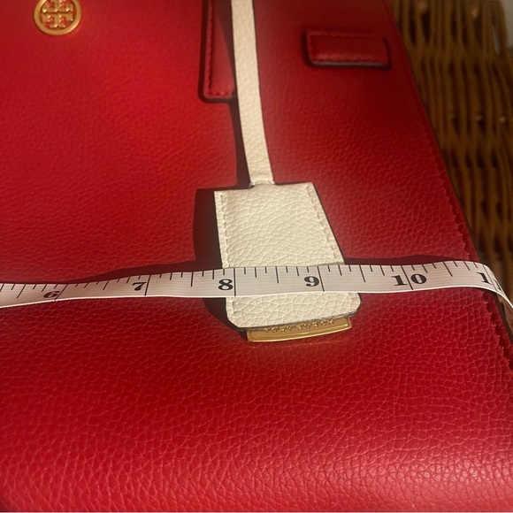Tory Burch 2WAY Handbag Walker Small Satchel Red Gold Hardware Leather Luxury - Picture 8 of 10